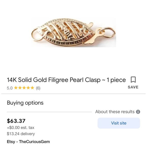 7mm genuine fresh water pearls in black 16” & 14k solid Gold closure. - Picture 5 of 5